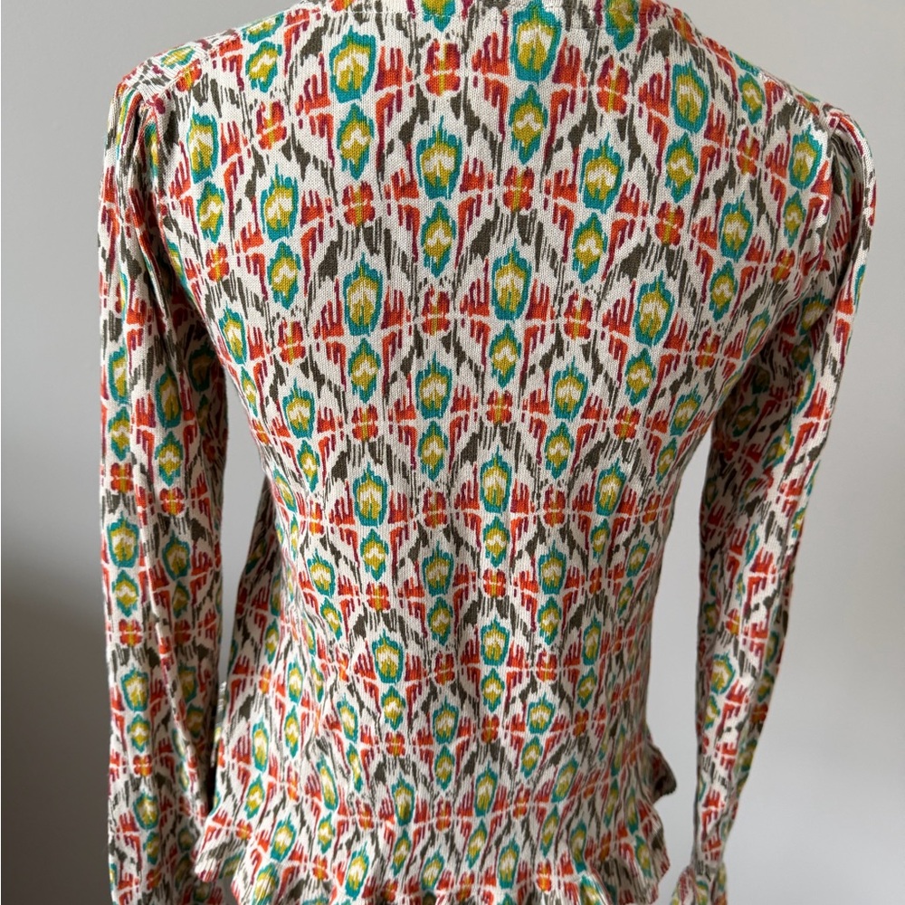 🟢 Sundance Colorful Patterned Button-Up Cardigan Small - Picture 5 of 9
